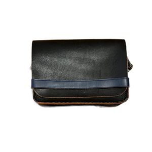 Black and Blue Medium Size Leather Bag